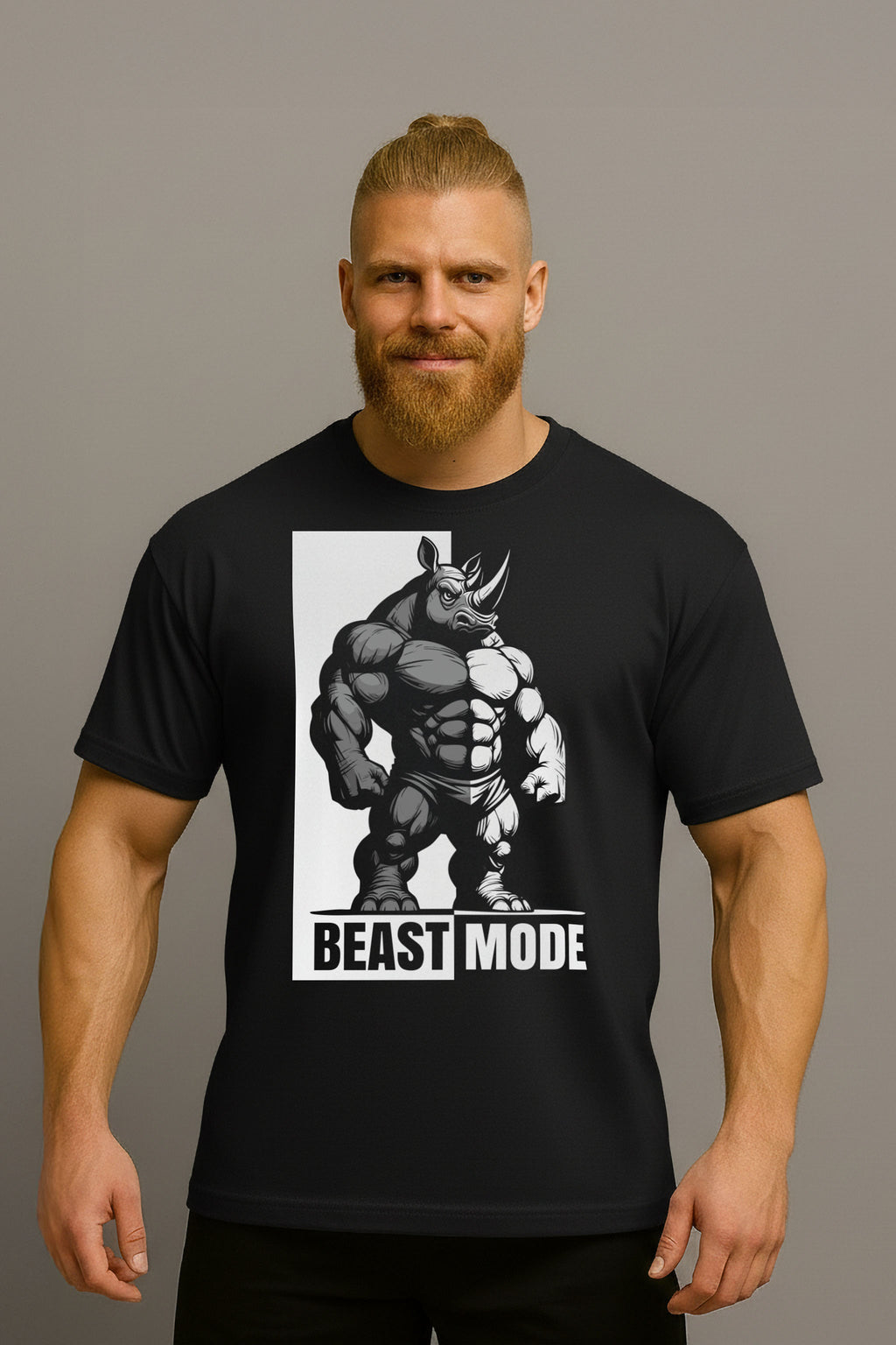 regular t shirt rhino Negro